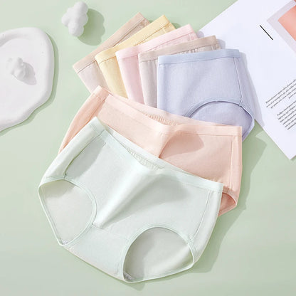 7Pcs Cotton Women's Panties Breathable Underwear Seamless Girls Briefs Solid Panty Soft Underpants Sexy Low-Rise Female Lingerie.