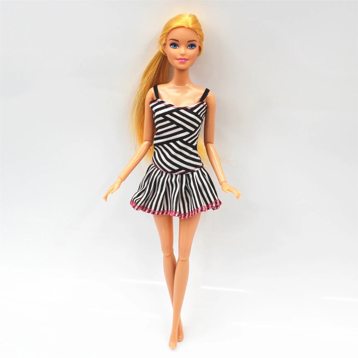 New 30cm 11 Joints Movable Doll with Clothes 1/6 Doll with Skirt Girls Play House Diy Dress Up Toy Gifts.