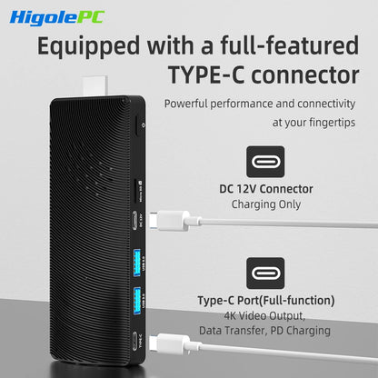 Higole PC Stick Fanless Mini PC Intel J4105 Windows 11 WiFi5 4/8GB 64/128/256GB Laptop Desktop PC 4K TV Stick PC Mini Computers.
