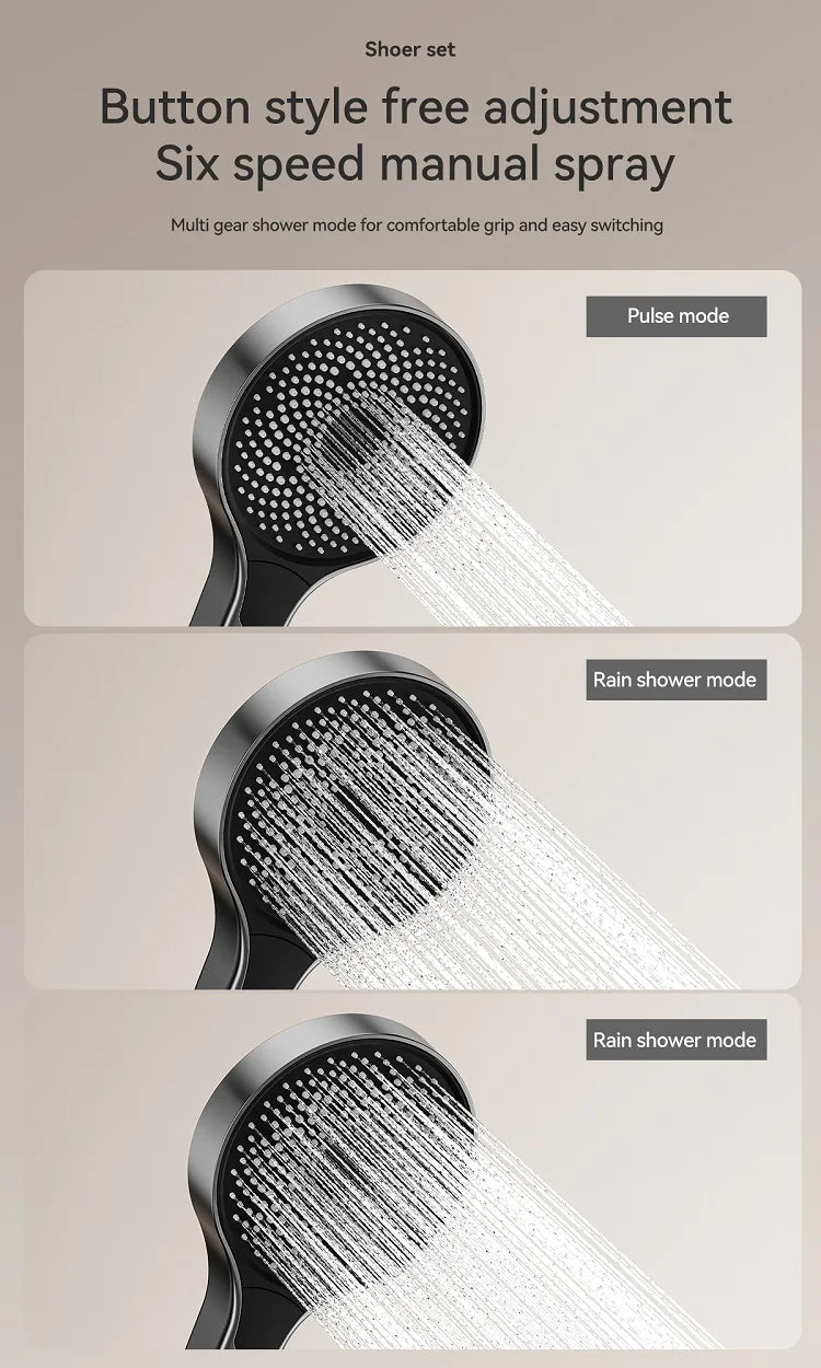 Four Ways Water Outlet Shower System Rainlfall Pressurized Sunflower Shower Set Wall Mounted Hot Cold Bathroom Shower Faucet Set