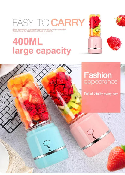 Portable Electric Fruit Juicer Wireless USB Rechargeable 6 Blades Mini Mixer Multifunction Summer Smoothie Blender Machine.