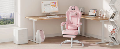 WOLTU Ergonomischer Gaming-Stuhl, Bürostuhl mit hoher Rückenlehne, Drehsessel mit Fußstütze und höhenverstellbarem Computerstuhl für die Lendenwirbelsäule