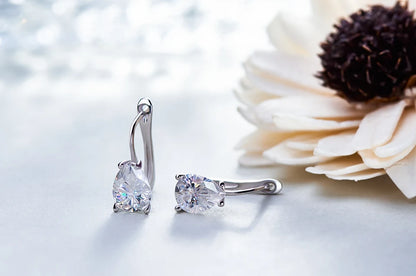 GIGAJEWE Moissanite D Color VVS1 Total 2.5ct 925 Silver Drop Earring 18K Gold Plated Diamond Test Passed Jewelry Woman Girl Gift.