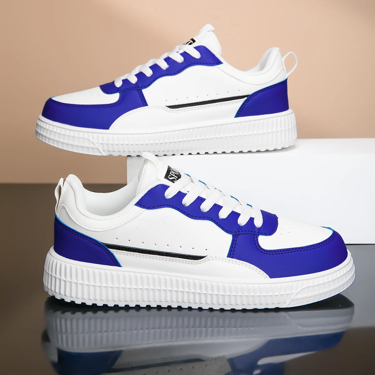 YRZL Leather Sports Women Casual Shoes Lightweight Running Shoes Platform White Sneakers Men Outdoor Breathable Sport Shoes.