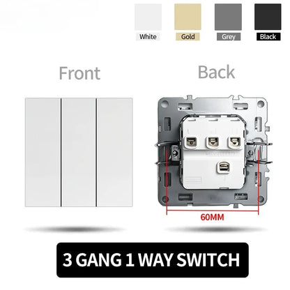 80 mm Typ Rahmen Steckdose 1/2-Wege-Wandknopfschalter USB Typ-C-Anschlüsse Steckdose EU-Standard für Deutschland DIY Teil freie Kombination