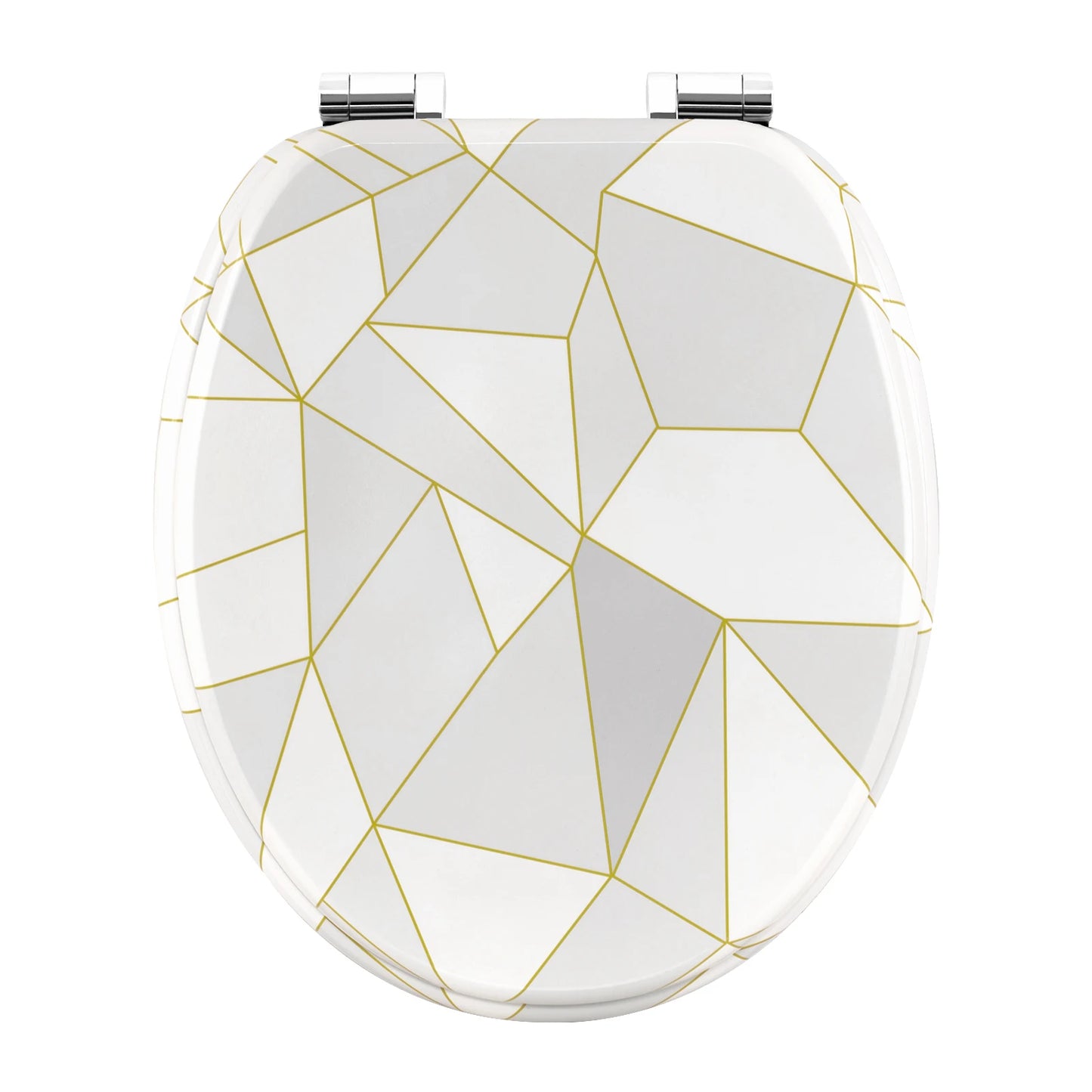 O-förmiger Toilettensitz, verstellbare Scharniere, Toilettendeckel mit Motiv, Soft-Close-Mechanismus für Badezimmer