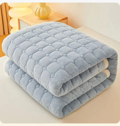 2024 New Class A Thickened Milk Fleece Mattress Winter Warm Fleece Bed Cover Student Dormitory Mat Quilt.