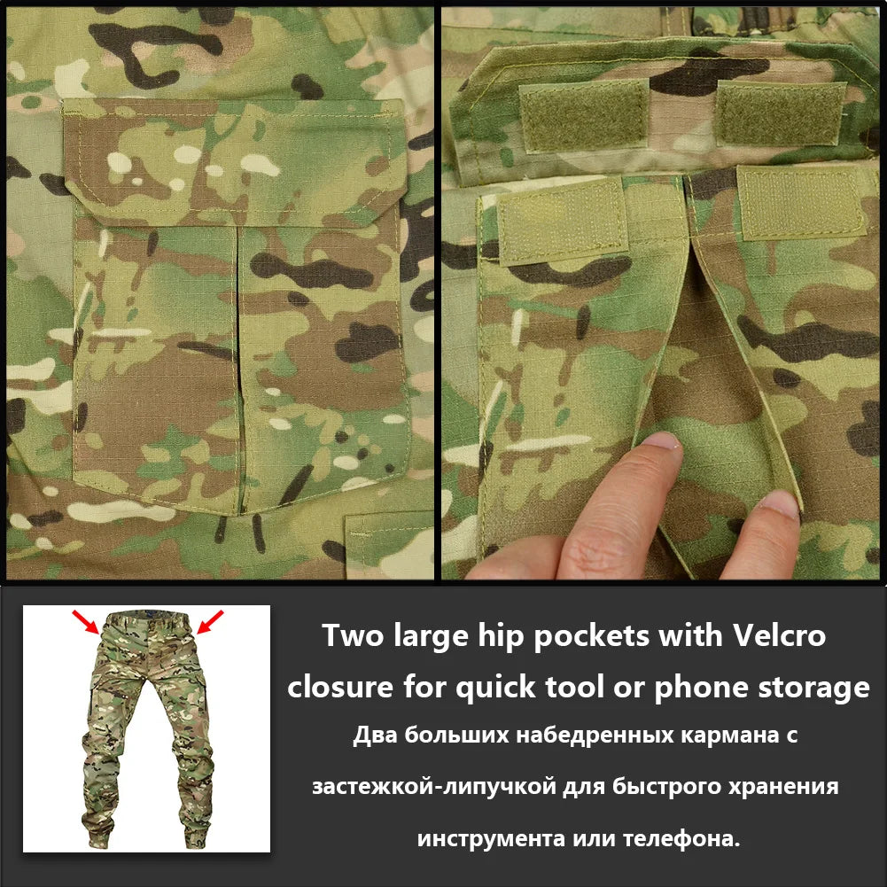 Mege Tactical Joggers Outdoor Ripstop Cargo Pants Working Clothing Hiking Lightweight Trousers Men's Streetwear.
