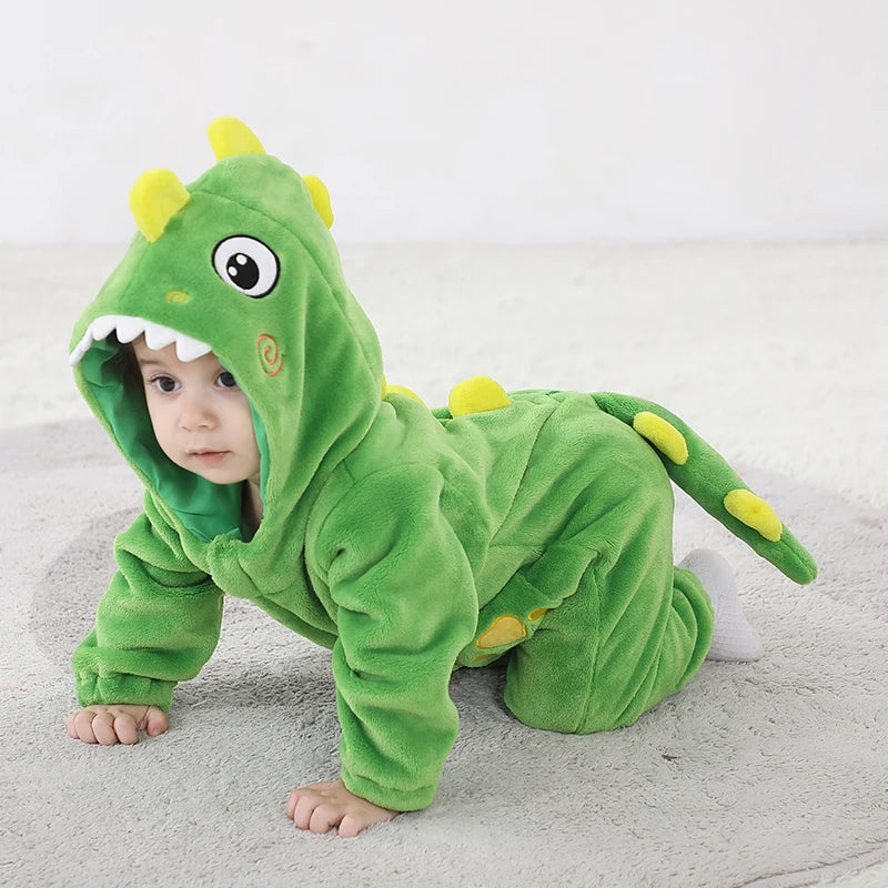 Sully Kigurumis Baby Mädchen Kleidung Stram pler Winter weich warm Säugling Jungen Bodysuit Cosplay Pika Kapuze Reiß verschluss Overalls.