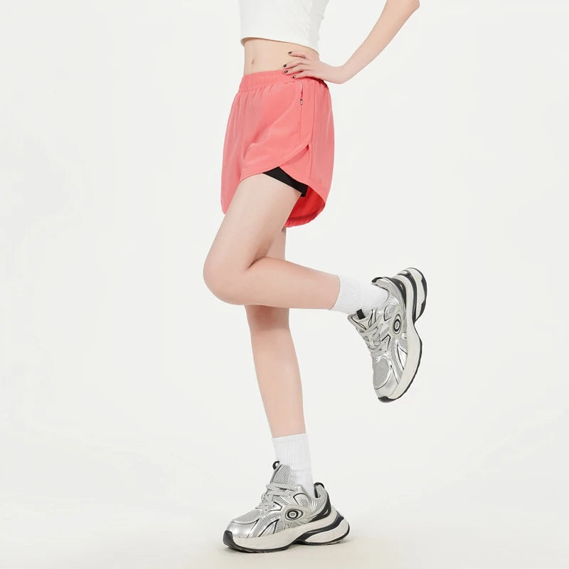 Yoga Short Pants Women Double Design Short Lightweight Comfortable Quick Dry Breathable Fitness Sport Anti-exposure Shorts Pants.
