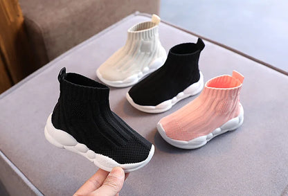 Kids Sock Shoes Knitted Fashion High Top Sneakers for Boys Girls Casual Sport Sock Sneakers 2-6 Years Children Tennis Shoes.