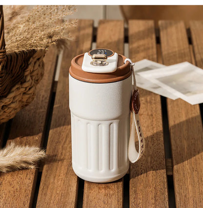 450ml Thermos Bottle Smart Display Temperature 316 Stainless Steel Vacuum Cup Office Coffee Cup Business Portable Thermal Mug.