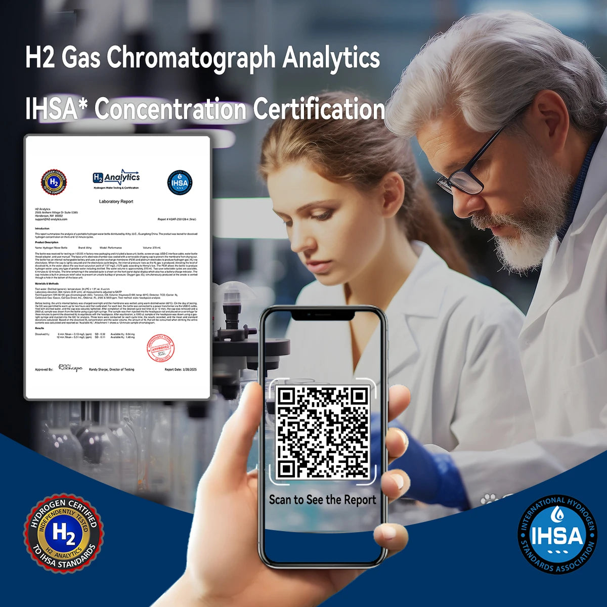 ALTHY Hydrogen Rich Water Generator Bottle - Glass Cupbody - DuPont SPE & PEM Dual Chamber Maker Ionizer - H2 Inhalation Device.