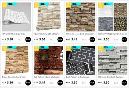 Light Brown Brick Self Adhesive Wallpaper Stone Peel And Stick Wallpaper Faux Brick Vinyl 3D Wallpaper For Home Decor Stickers