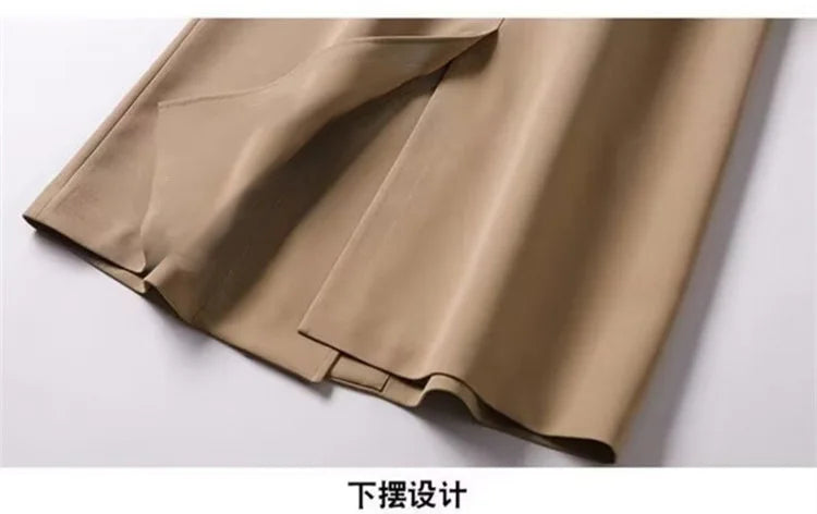 Herbst Winter Langarm Graben Mantel Für Frauen 2024 Mode Lose Büro Dame Lange Outer Jacke Mäntel Weibliche Kleidung