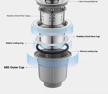 Stainless Steel Kitchen Sink Rice Grain Embossing Scratch and Abrasion Resistant Antifouling Large Single Slot Wash Dish Basin