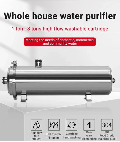 DIVEDEER Water Purifier Filtration Purification Soften Ultration Water Filter 0.01um SUS304 Whole House Water Purifier PVDF.