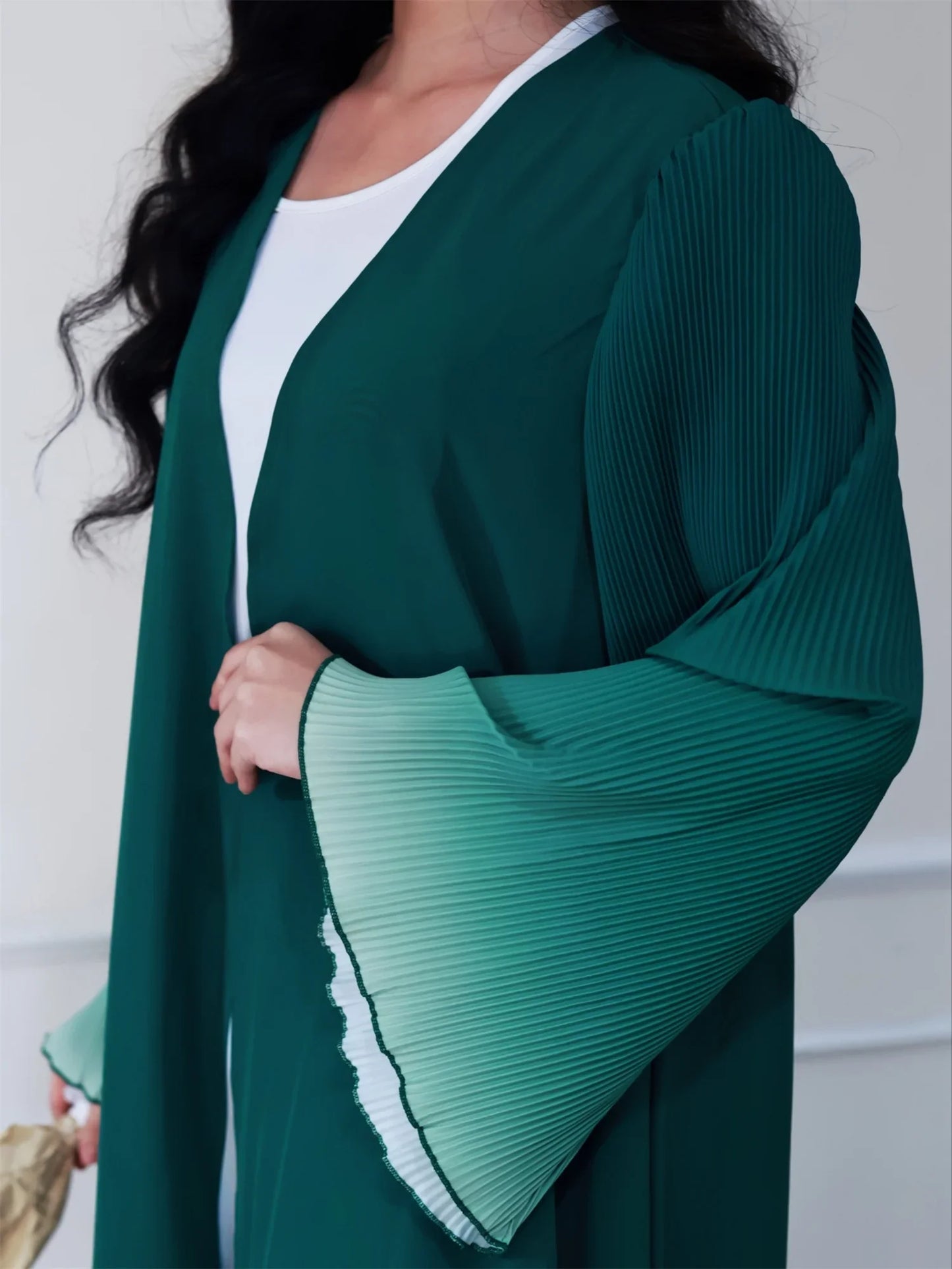 Elegante Abaya, muslimische Flare-Ärmel, lässig, arabischer Naher Osten, vorne offen, Abayas, Türkei, Kaftane, Damen, Jilbabs, islamische Maxikleider.