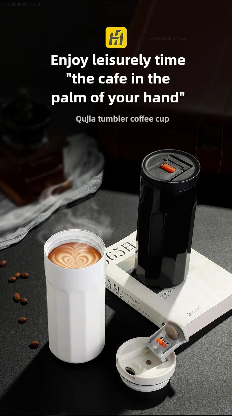 New Xiaomi Ceramic Coating Coffee Mug Stainless Steel Insulated Mug High-value Girls Cup Portable Walking Mug for Home School.