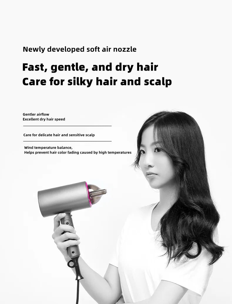 Professional Hair Dryer With High Air Volume And Quick Drying Negative Ion Hair Care EU/US/UK/AU Plug For Home Use Hair Dryer