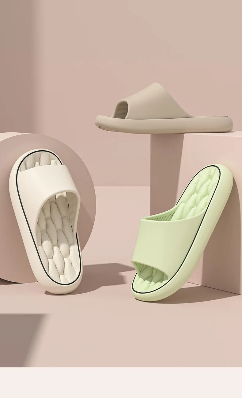 Super Light Soft Slippers Simple Fashion Slides EVA Elastic Shoes Colorful Sneakers In Door Bathroom Flip Flops.