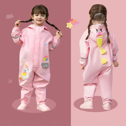 2025, Cartoon-Overall mit Kapuze für Babys, Mädchen, Regen, Outdoor-Sport, Jungen-Overall, wasserdicht, einteilig, Kinderhose, Strand, Kinderhose.