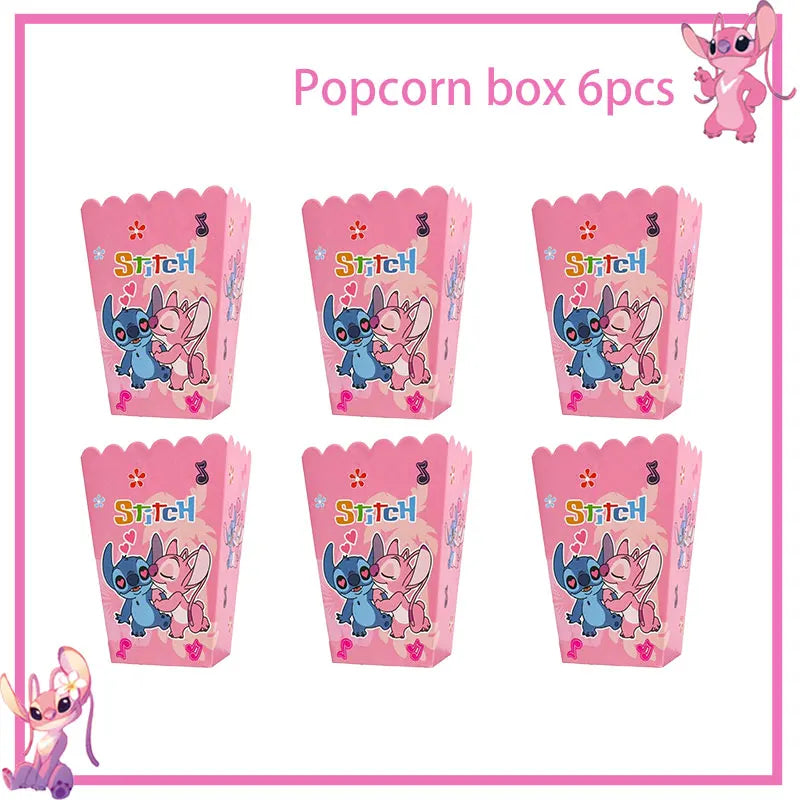 Disney Rosa Stich Geburtstag Party Dekorationen Geschirr Set Tischdecke Hintergrund Banner Für Kinder Geburtstag Dekorationen Lieferungen