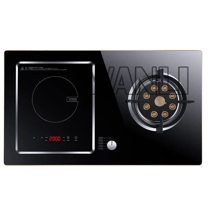 7.0KW Household Single-Burner Gas Stove/Single Induction Cooker/Electric Dual Purpose Stove/Toughened Glass Panel.