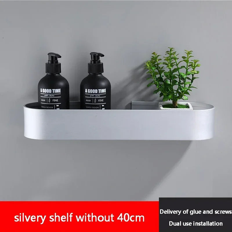 Nicht perforierter Raum, Aluminium, WC-Aufbewahrungsregal, Wandmontage, Badezimmer-Aufbewahrungsregal, Kosmetik, Wandregale, Badezimmer-Zubehör