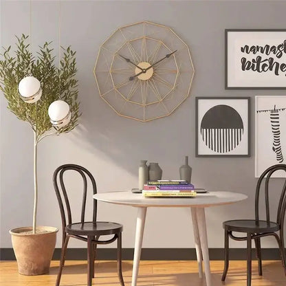 Wand für Design, großes Zimmer, 50 cm, geometrisches Büro, Eisen, Vintage-Industriestil, Uhr zum Aufhängen, Heimuhr, Dekoration, modernes Wohnen