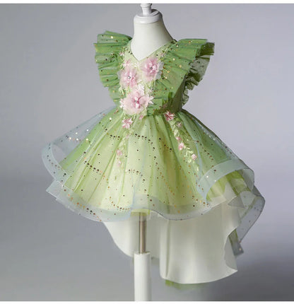 Kind Mädchen Urlaub Kleidung Party kleid für Mädchen Kinder Sommerkleider mit Blumen Kleid