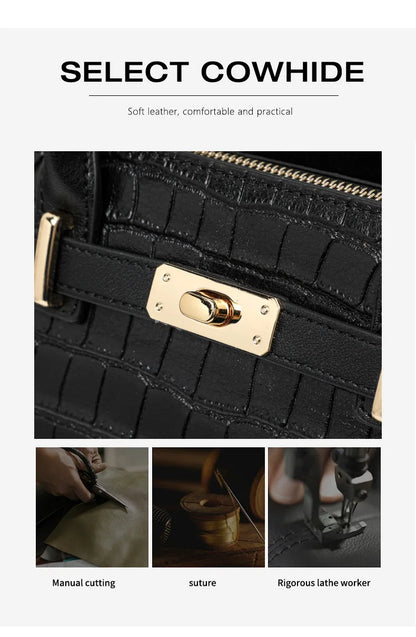 First-layer cowhide bag, red mother's bag, women's bag fashionable handbag, wedding  genuine leather shoulder bag.