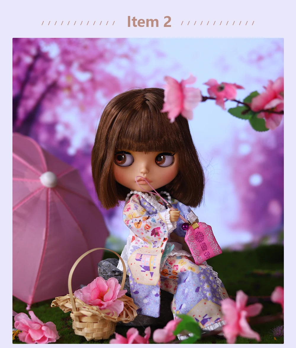 ICY DBS Blyth Doll BJD Joint Body tan Skin Matte Face Set Doll 1/6 30cm Girl Gift Anime SD.