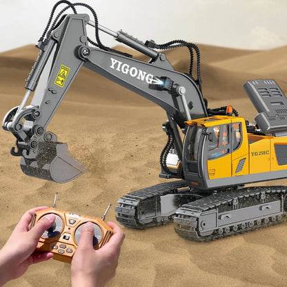 Teeggi 4WD Remote Control Excavator 4x4 Alloy Dump Truck Bulldozer Radio Model RC Car Construction Vehicle Toy Children Kid Gift.