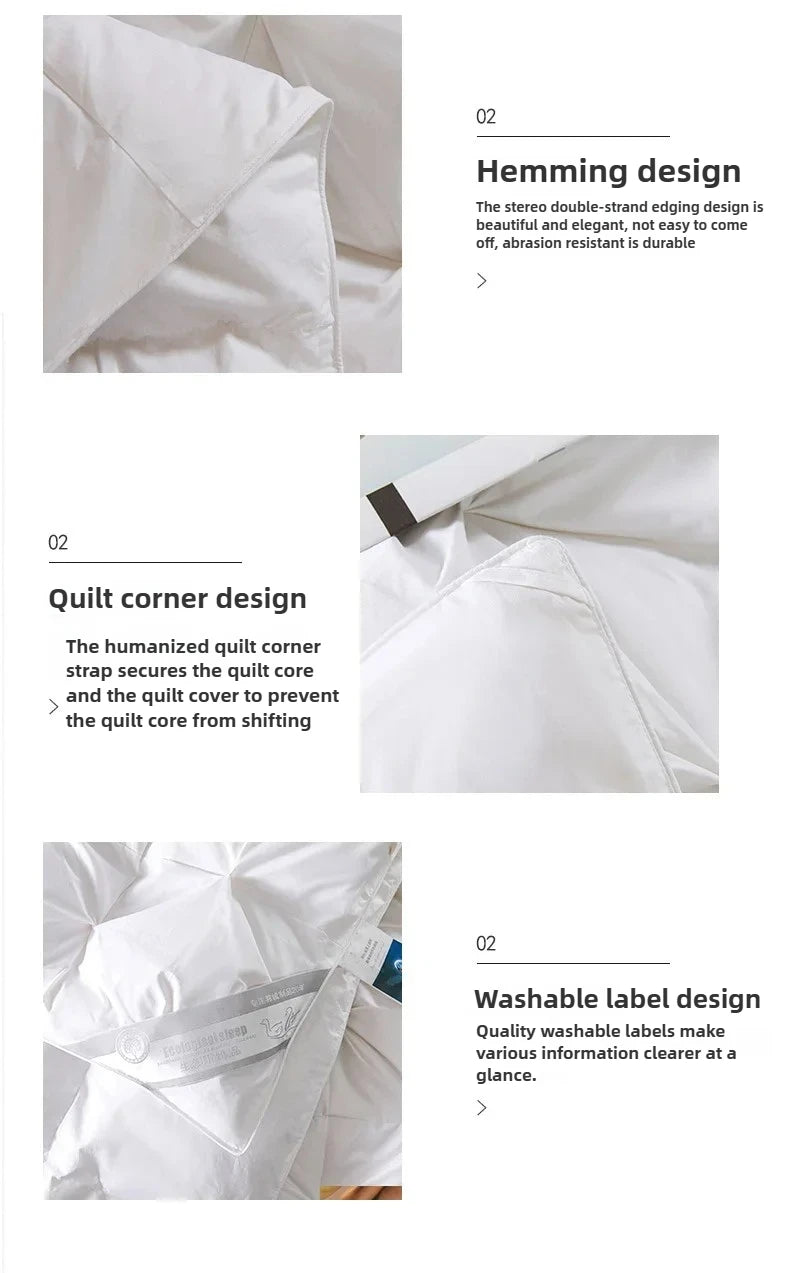 Goose Down Soft Duvet Luxury Blanket King Queen Twin Size Comforter Bedding Filler Bread Shape Super Warm Quilt.