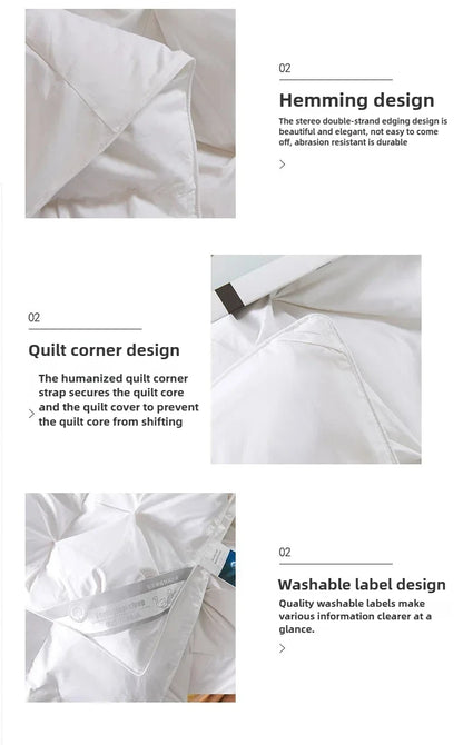 Goose Down Soft Duvet Luxury Blanket King Queen Twin Size Comforter Bedding Filler Bread Shape Super Warm Quilt.