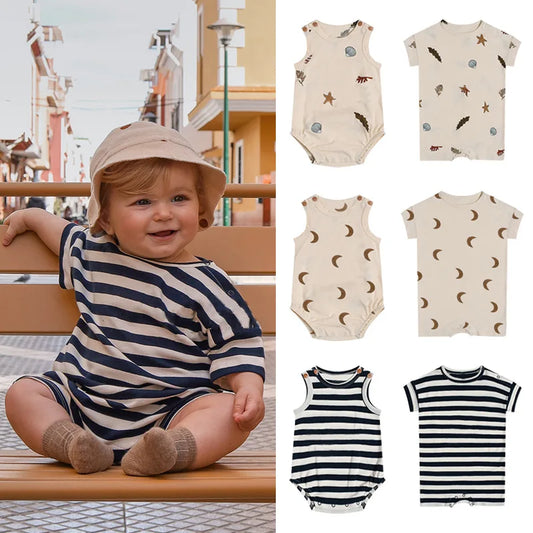 0-24M Newborn Kid Baby Jungen Mädchen Kleidung Drucken Baumwolle Romper Nette Süß Einem Stück Overall Sommer Neue geboren Outfit