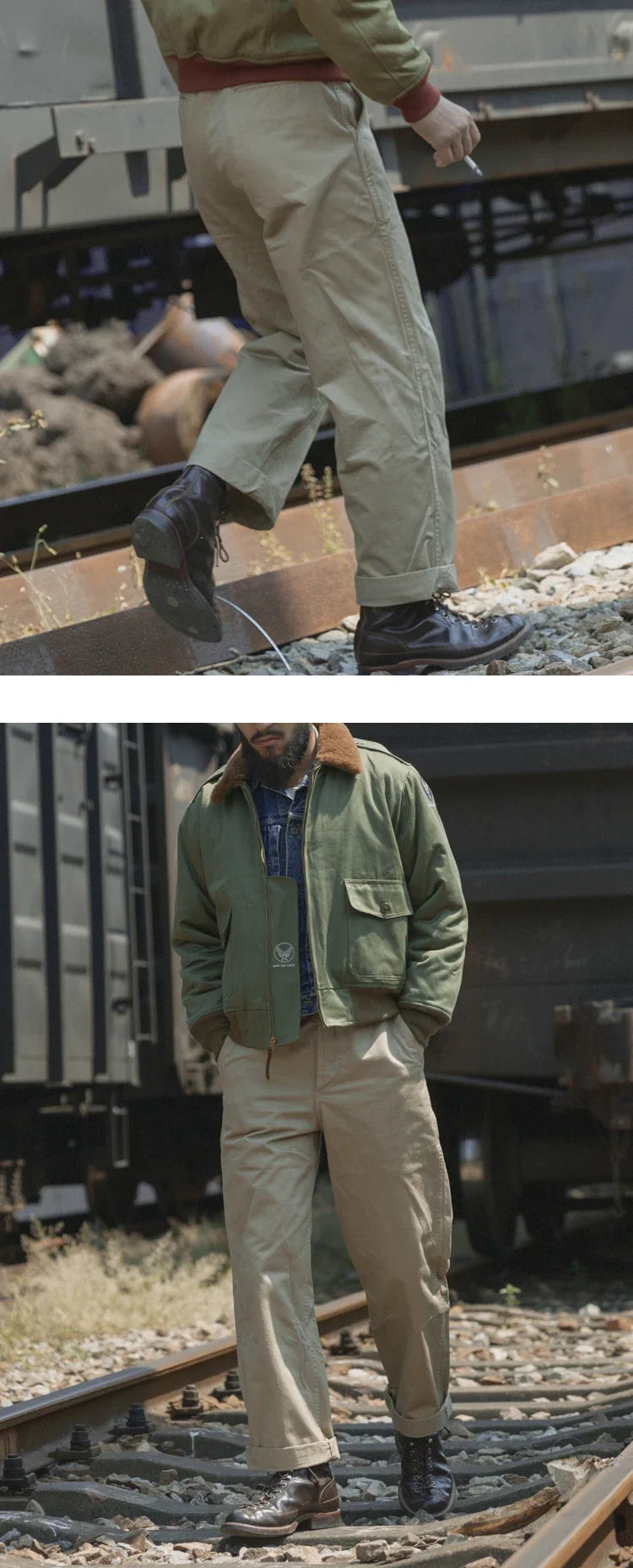 Rugged Bronson Army Chino Trousers 1942 Pattern Khakis Military Style Casual Pants.