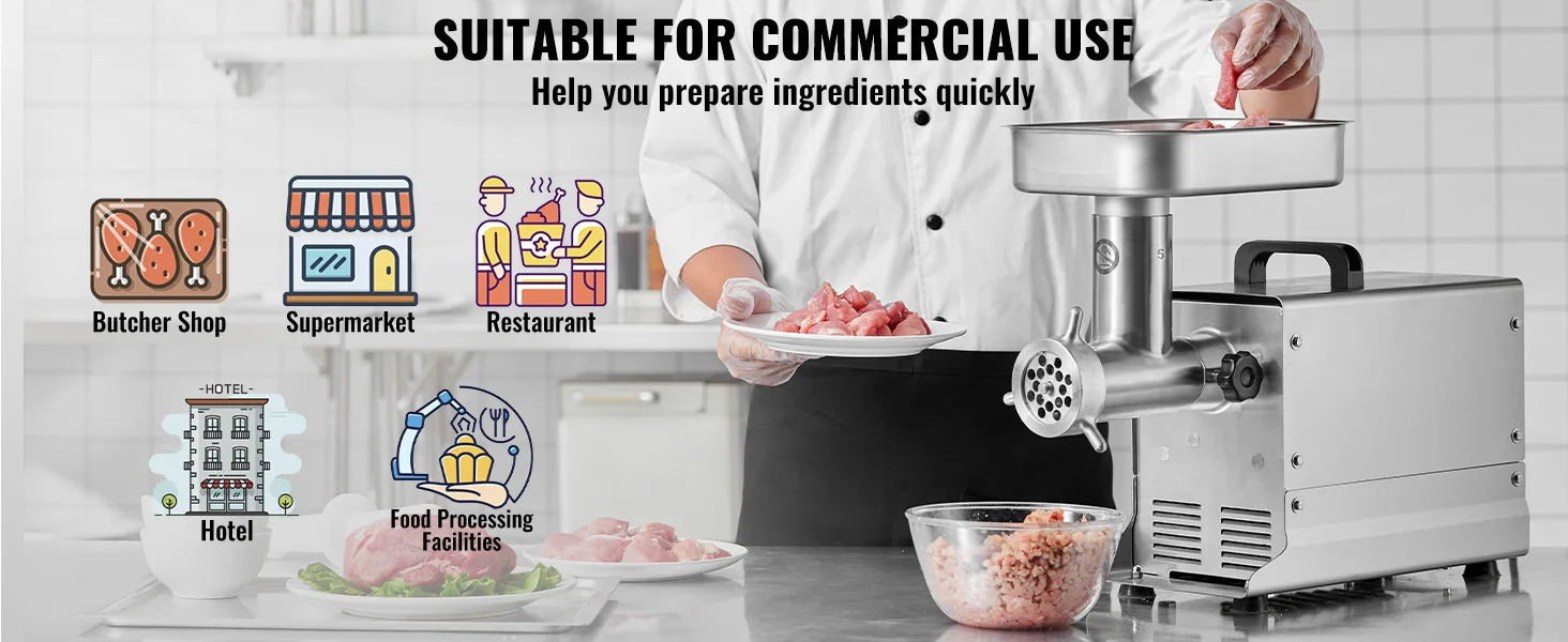 SucceBuy Meat Grinder 5 Lbs-21Lbs/Min Capacity Electric Meat Mincer with Blade Grinding Plate Sausage Maker for Kitchen Home Use.