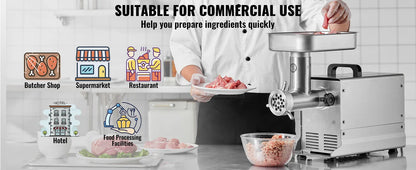 SucceBuy Meat Grinder 5 Lbs-21Lbs/Min Capacity Electric Meat Mincer with Blade Grinding Plate Sausage Maker for Kitchen Home Use.