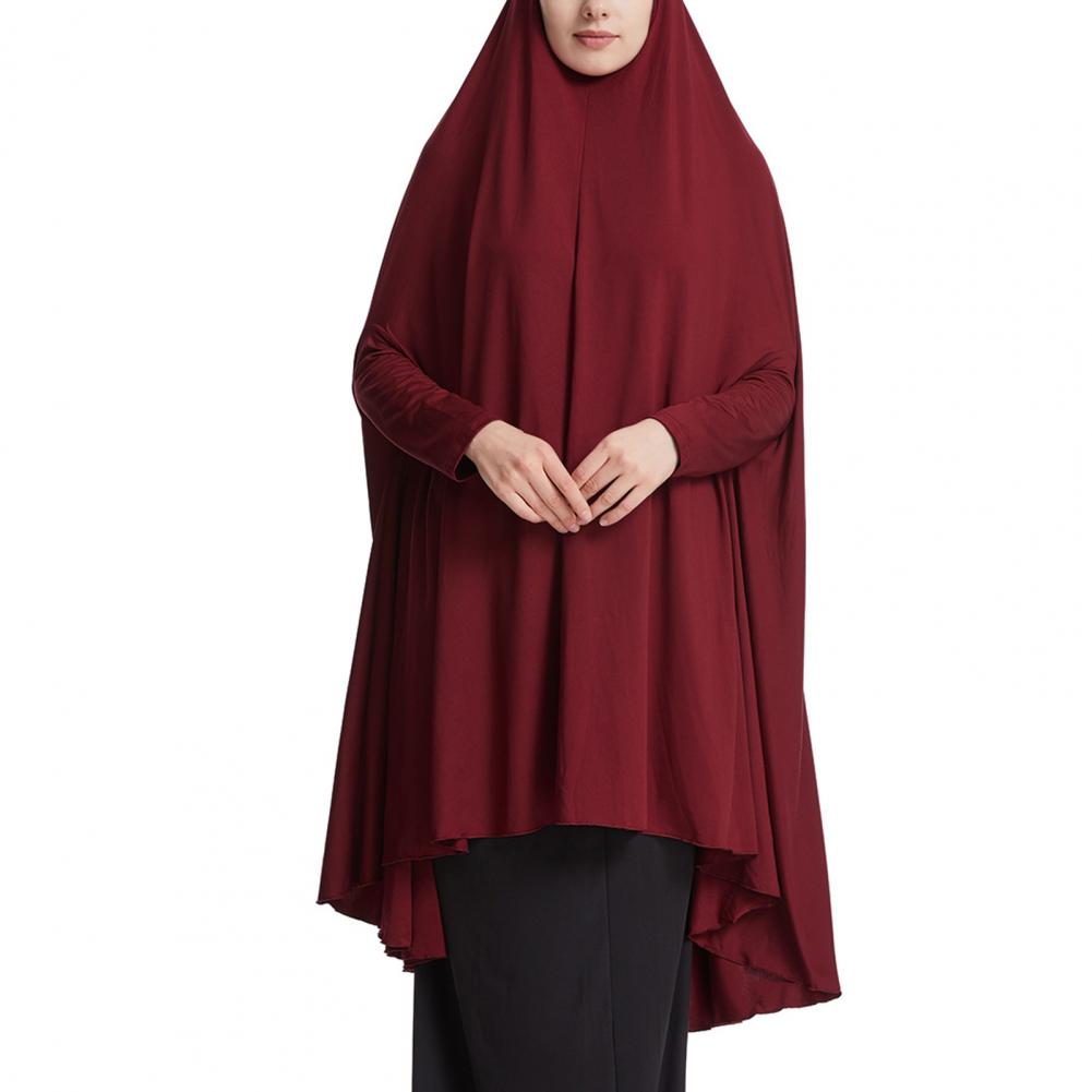 2 pieces Women Robe Middle East Arab Vintage Full Cover Long Sleeve Robe Pleated Hem Muslim Hijab Robe with Hooded Maxi Robe.