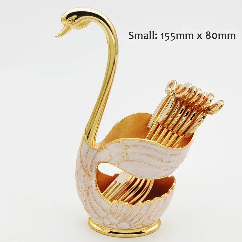 Swan-Shaped Cutlery Holder, Elegant Spoon and Fork Base, Luxury Tableware Storage, Stylish Kitchen Decor and Organizer for Home
