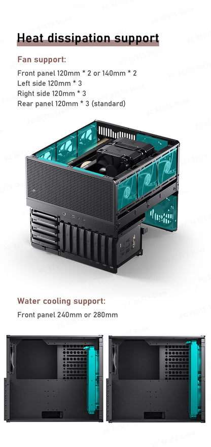 Jonsbo N5 NAS Computer Chassis ITX/M-ATX/ATX/E-ATX PC Case 12+4 Hard Disk Space ATX Power Supply With Fan Aluminum Desktop Case.