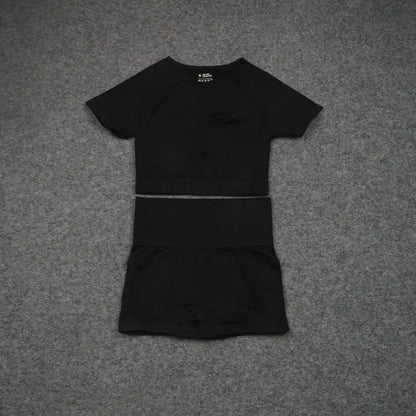 Sexy Seamless Knitted Yoga Sportswear Set Women's Quick Dry Tight Fitness Clothes Set Comfortable High-End Sensation