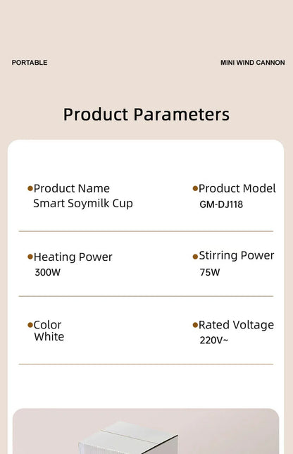 350ml Mini Soy Milk Machine Electric Juicer Blender Multifunctional Wall Breaking Machine Soybean Milk Maker Breakfast Machine