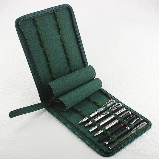 48 /24/10 Slots Fountain Pen Case, Canvas Pen Holder Display Pouch Bag Storage Large Capacity Waterproof.