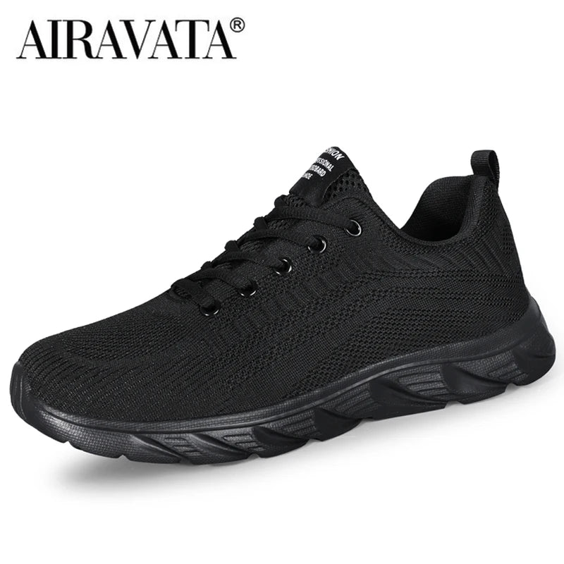 Men's Trendy Lace Up Knit Sneakers Casual Outdoor Athletic Running Walking Gym Shoes