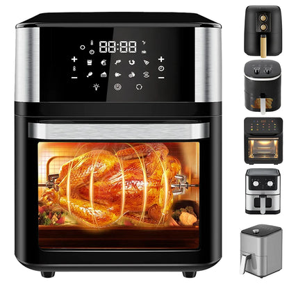 4/5/6/7/10/12L Electric Air Fryers Oil-free Automatic Household Kitchen 360°Baking Convection Oven Deep Fryer without Oil.
