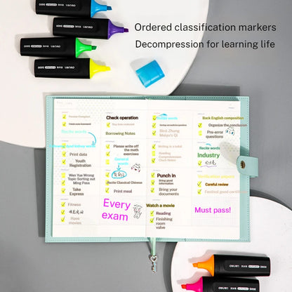 Deli 10-teiliges Textmarker-Set, große Kapazität, Meißelspitze, Bonbonfarben-Marker, Studenten-Briefpapier, Schulbedarf.