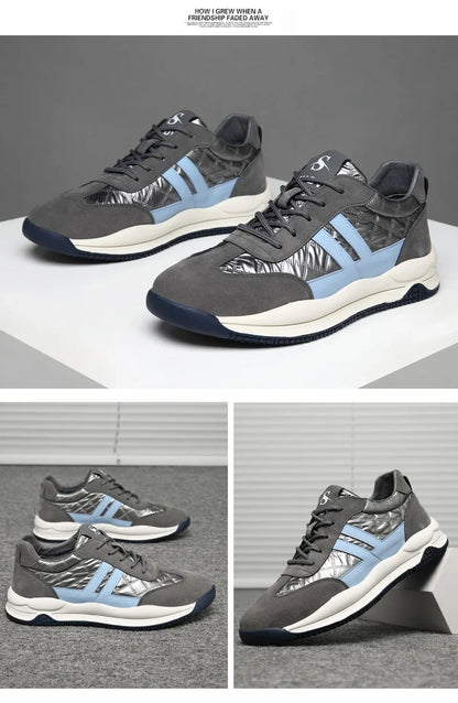 Genuine Leather Lift Sneakers Men Height Increase Insoles 6/8cm High Quality Elevator Shoes Comfortable Breathable Casual Sports